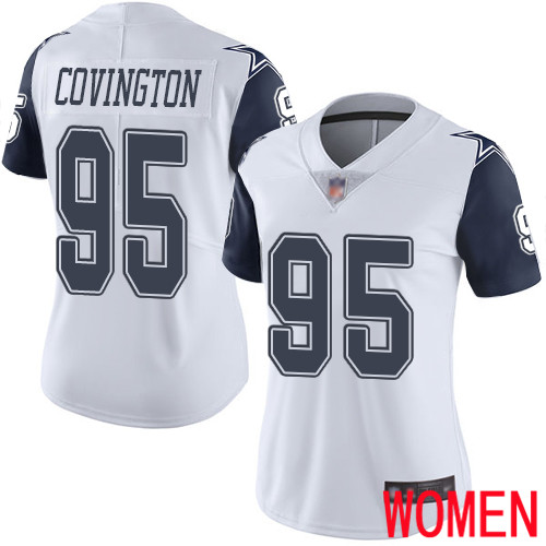 Women Dallas Cowboys Limited White Christian Covington #95 Rush Vapor Untouchable NFL Jersey